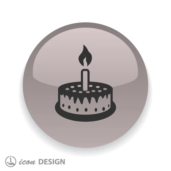 Праздничный торт со свечой — стоковый вектор