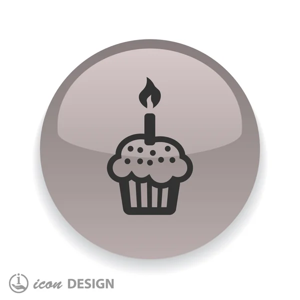 Ícone de cupcake aniversário — Vetor de Stock