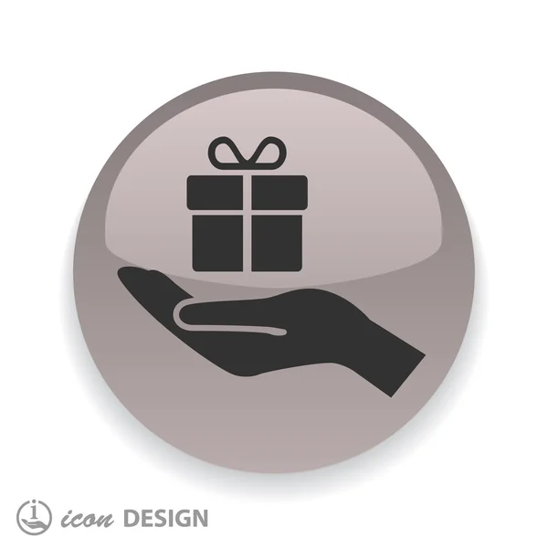 Caja de regalo en la mano — Vector de stock