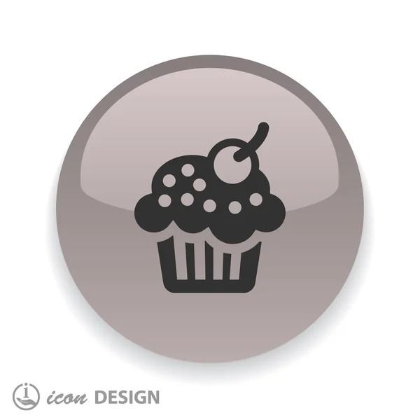 Cupcake avec icône cerise — Image vectorielle