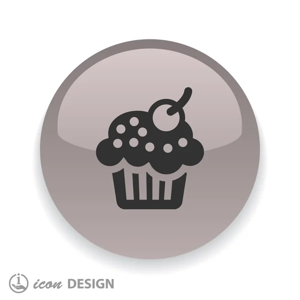 Cupcake with cherry icon — Stock Vector