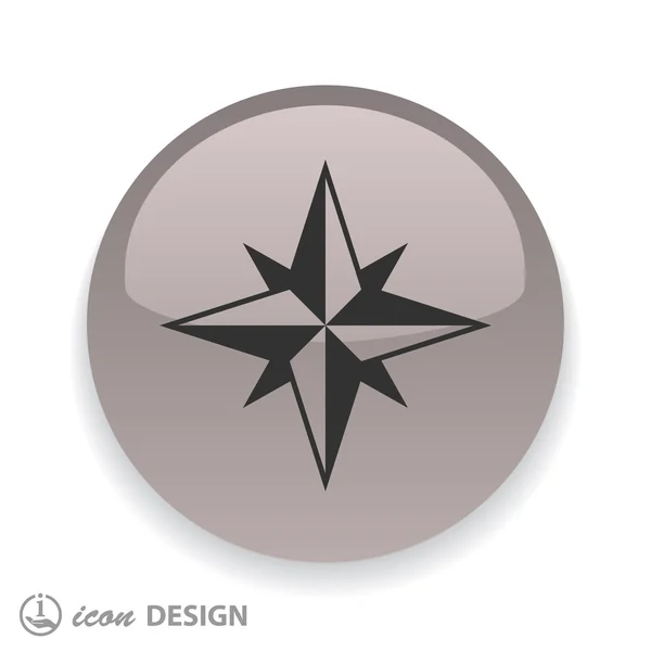 Icono de brújula para diseño — Vector de stock