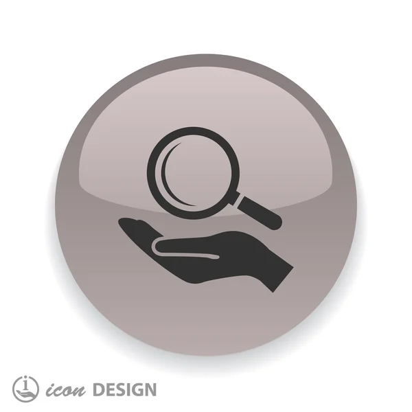 Magnifying glass icon in hand — Stock Vector