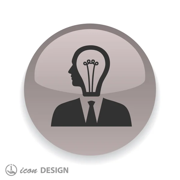 Human head with lightbulb — Stock Vector