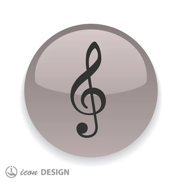 Treble clef icon — Stock Vector