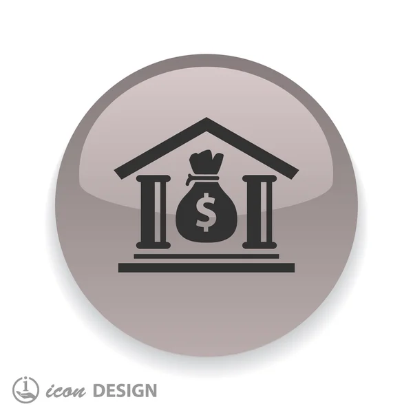 Icono signo de banco — Vector de stock