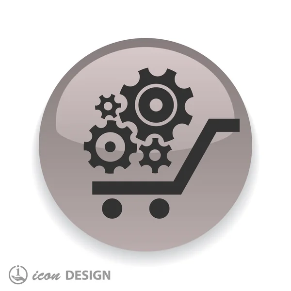 Versnellingen mechanisme pictogram — Stockvector