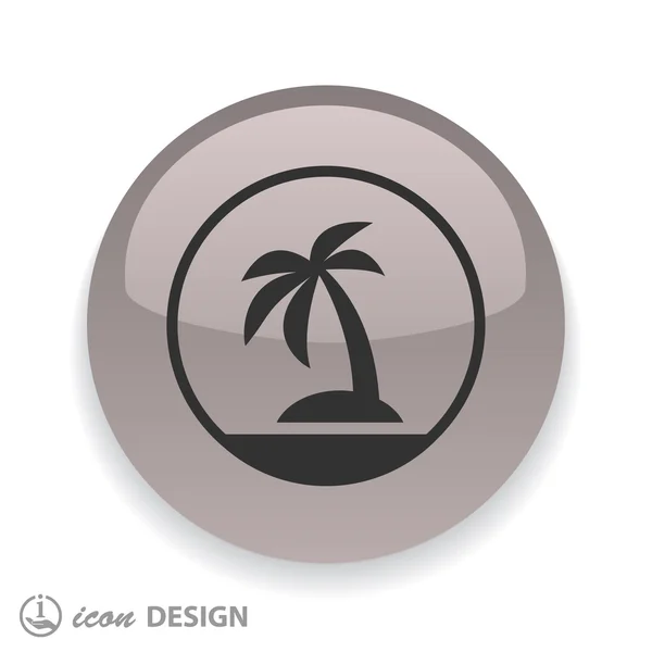 Île avec palmier — Image vectorielle