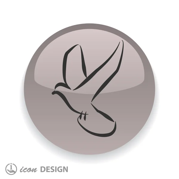 Icône oiseau colombe — Image vectorielle
