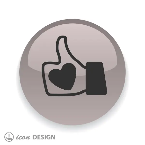 Thumb up icon button — Stock Vector