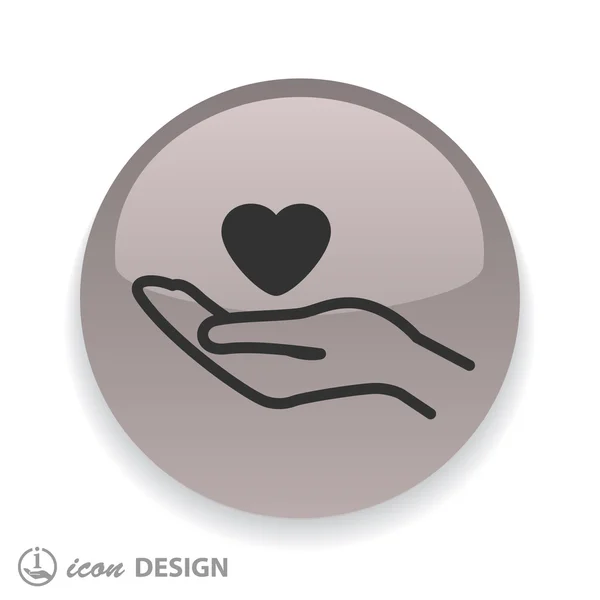 Pictogramme du cœur à la main — Image vectorielle