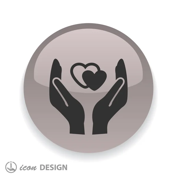 Pictograph of hearts in hands — Stock Vector