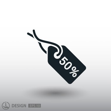 etiketi ile yüzde 50 işareti