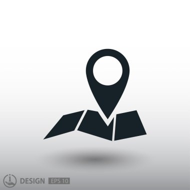 Harita simgesinde iğne 