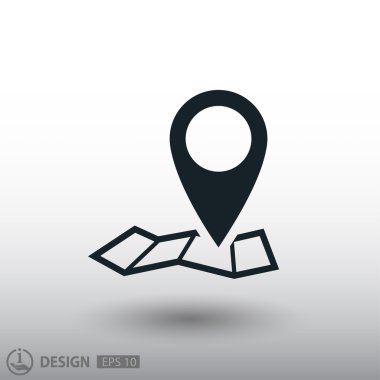 Harita simgesinde iğne 