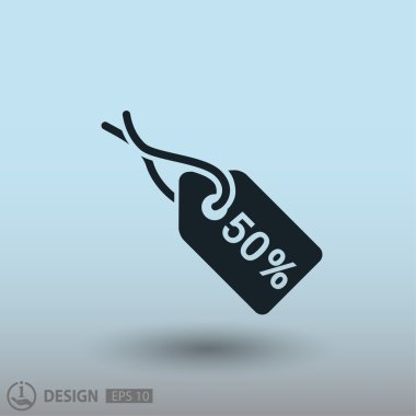 etiketi ile yüzde 50 işareti