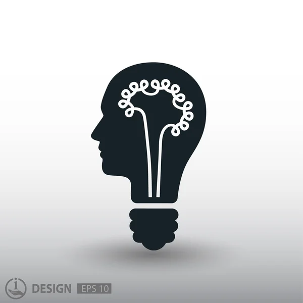 Human head with lightbulb — Stock Vector