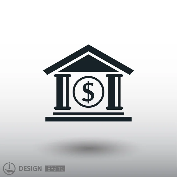 Icono signo de banco — Vector de stock