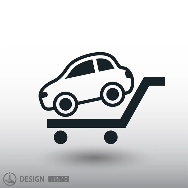 Car icon button — Stock Vector
