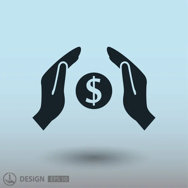 Dinero en mano humana — Vector de stock