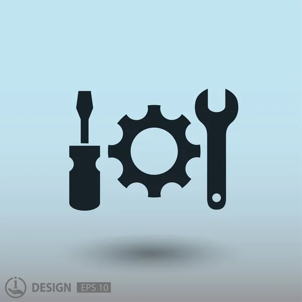 Engranaje con icono de herramientas — Vector de stock
