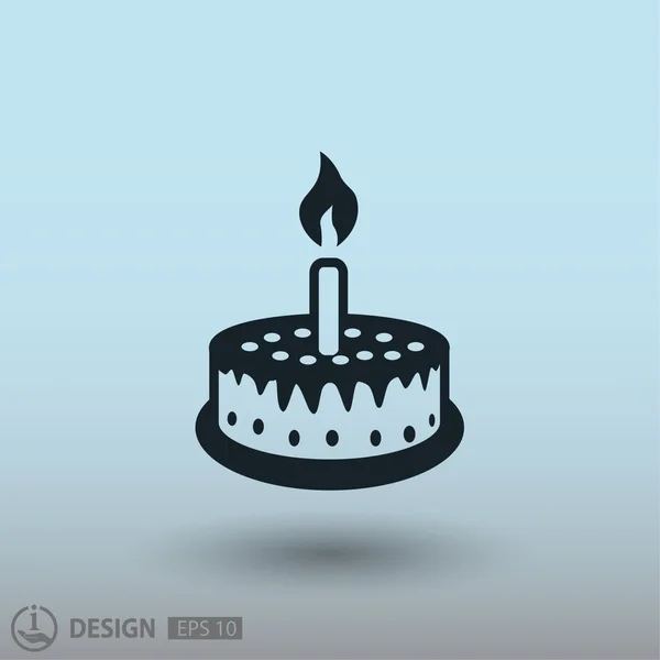 Birthday cake with candle — Stock Vector