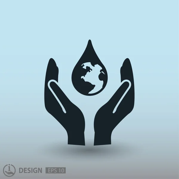 Sla de planeet-pictogram — Stockvector