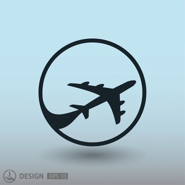 Flugzeug-Symbol-Taste — Stockvektor
