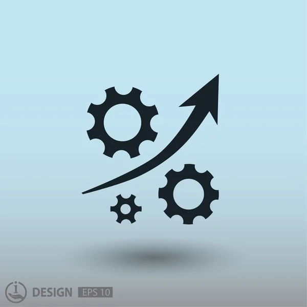 Versnellingen mechanisme pictogram — Stockvector