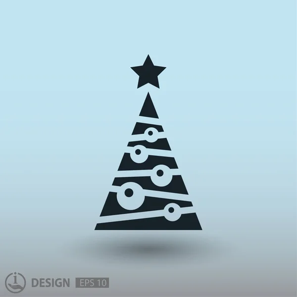 Kerstboom pictogram — Stockvector