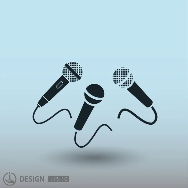 Micrófonos conjunto icono — Vector de stock