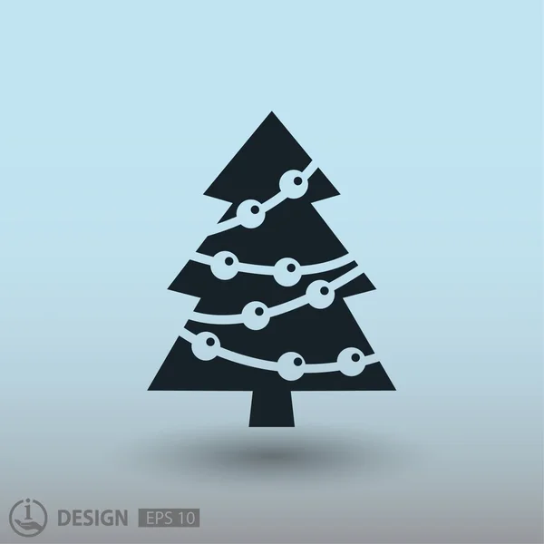 Kerstboom pictogram — Stockvector