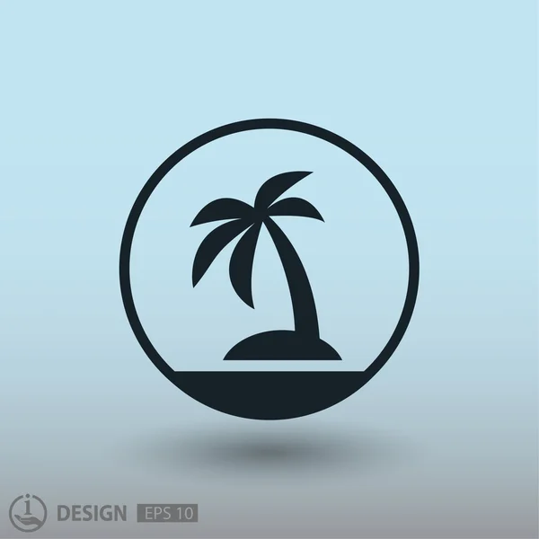 Isla con palmera — Vector de stock