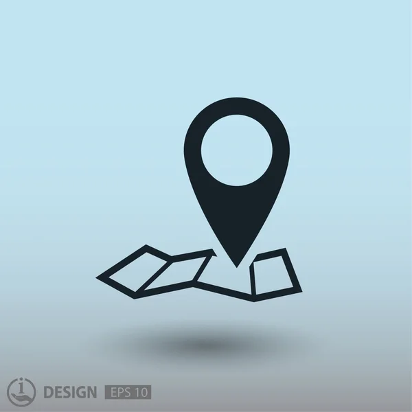 Pin en el icono de mapa — Vector de stock