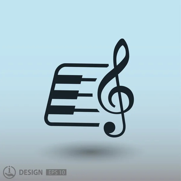 Treble clef pictogram — Stockvector