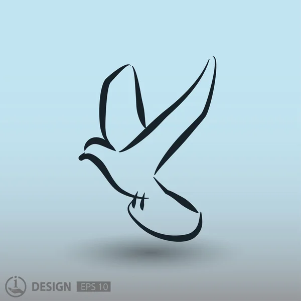 Pictogramme d'oiseau, illustration — Image vectorielle