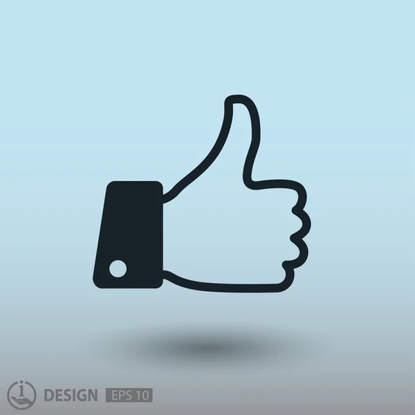 Pictografía del icono like — Vector de stock