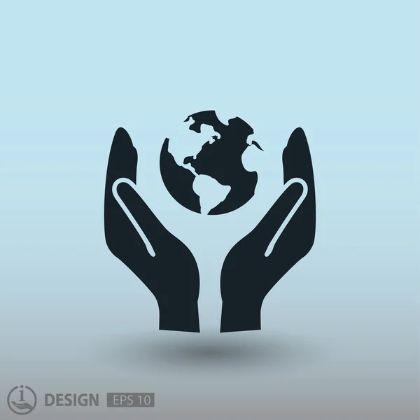 Pictograph van globe, illustratie — Stockvector