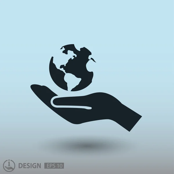 Pictograph van globe, illustratie — Stockvector