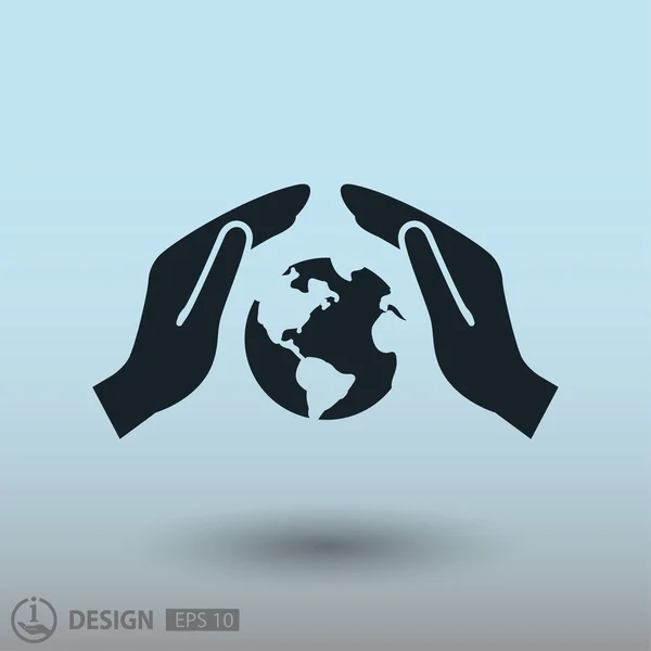 Pictograph van globe, illustratie — Stockvector