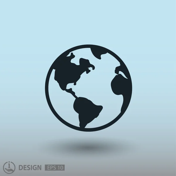 Pictograph van globe, illustratie — Stockvector