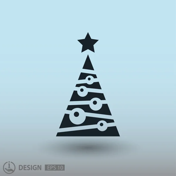 Pictograph van kerstboom — Stockvector