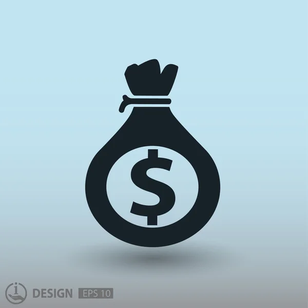 Pictografía de bolsa de dinero, ilustración — Vector de stock