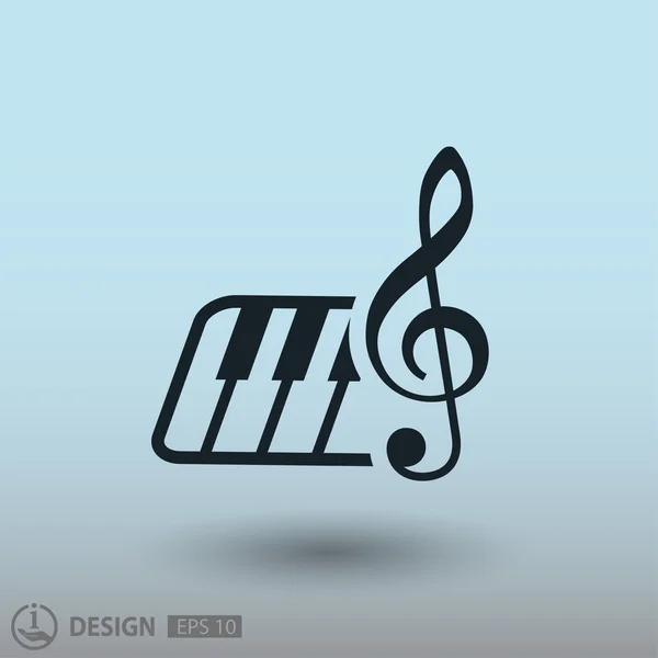 Pictograph of music key and keyboard — Stock Vector