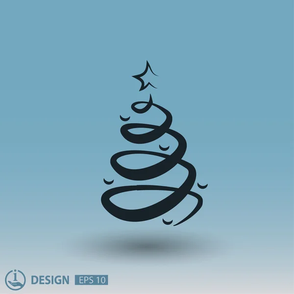 Pictograph van kerstboom — Stockvector