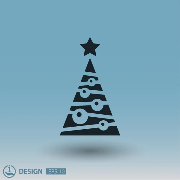 Pictograph van kerstboom — Stockvector