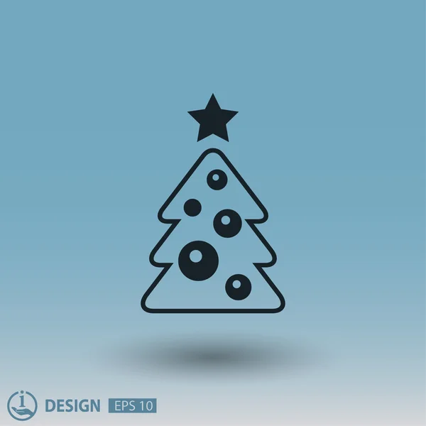 Pictograph van kerstboom — Stockvector