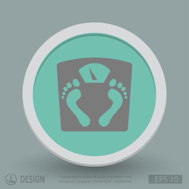 banyo Baskülü ayak izleri ile resim