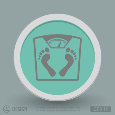 banyo Baskülü ayak izleri ile resim