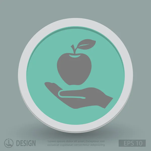 Pictograph av apple, illustration — Stock vektor